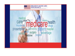 Doctor Holding A Magnifying Glass Over A Medicare Poster