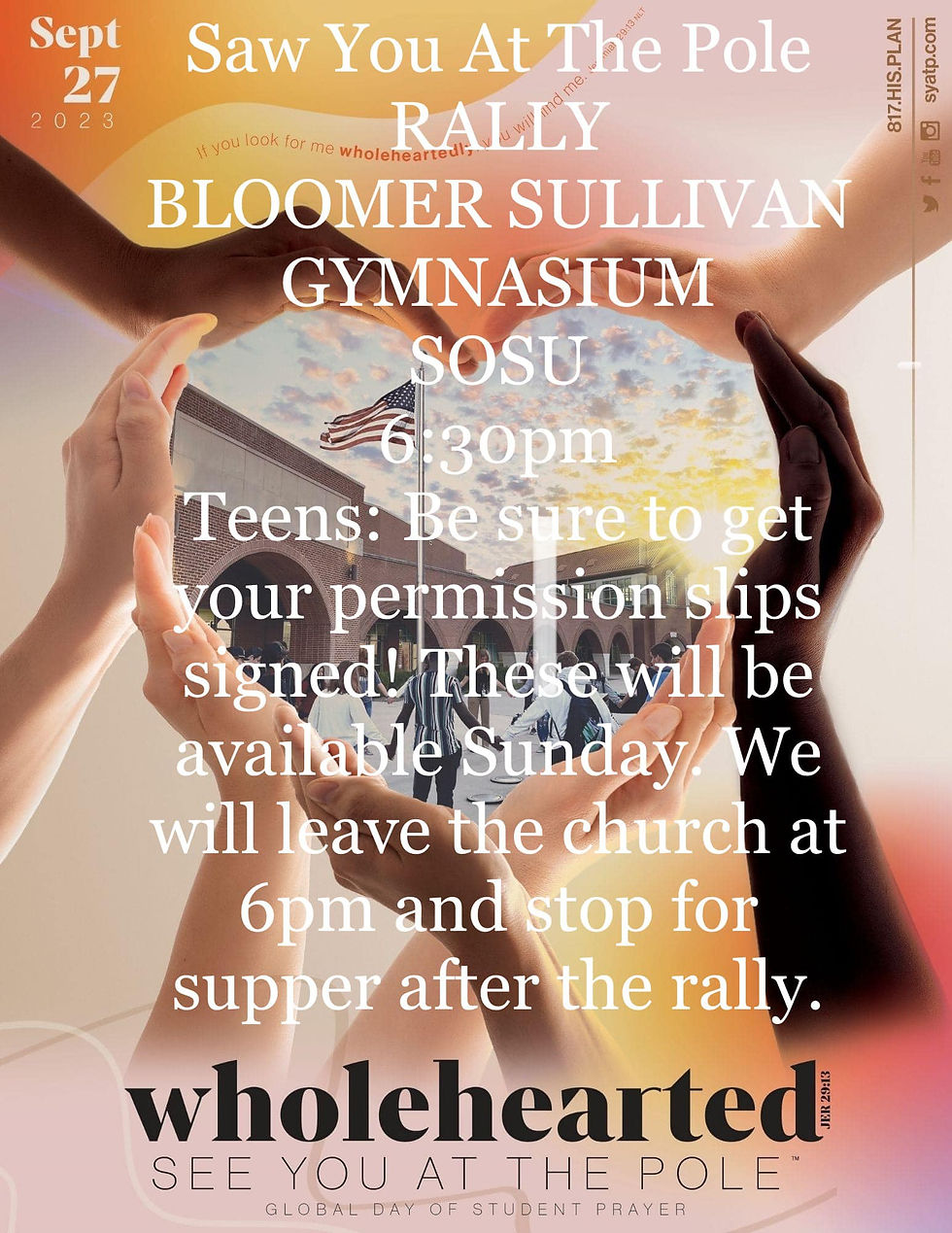 Flyer for 2023 See You at the Pole Rally