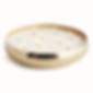 Large candle with multiple wicks in a polished nickel container