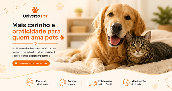 banner sobre a loja universo pet
