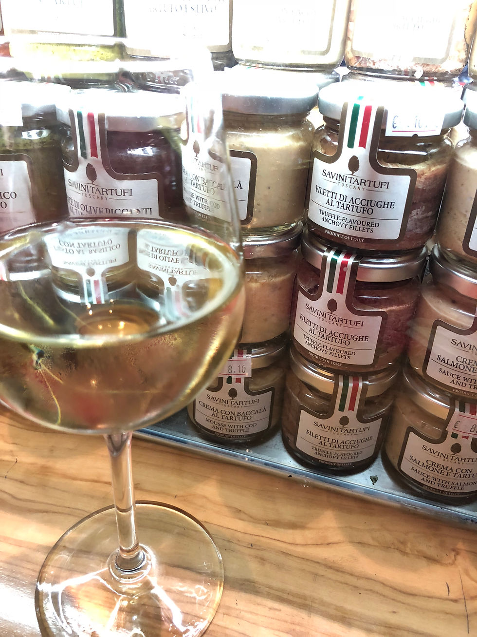truffle souvenirs at the mercato centrale in Florence Italy
