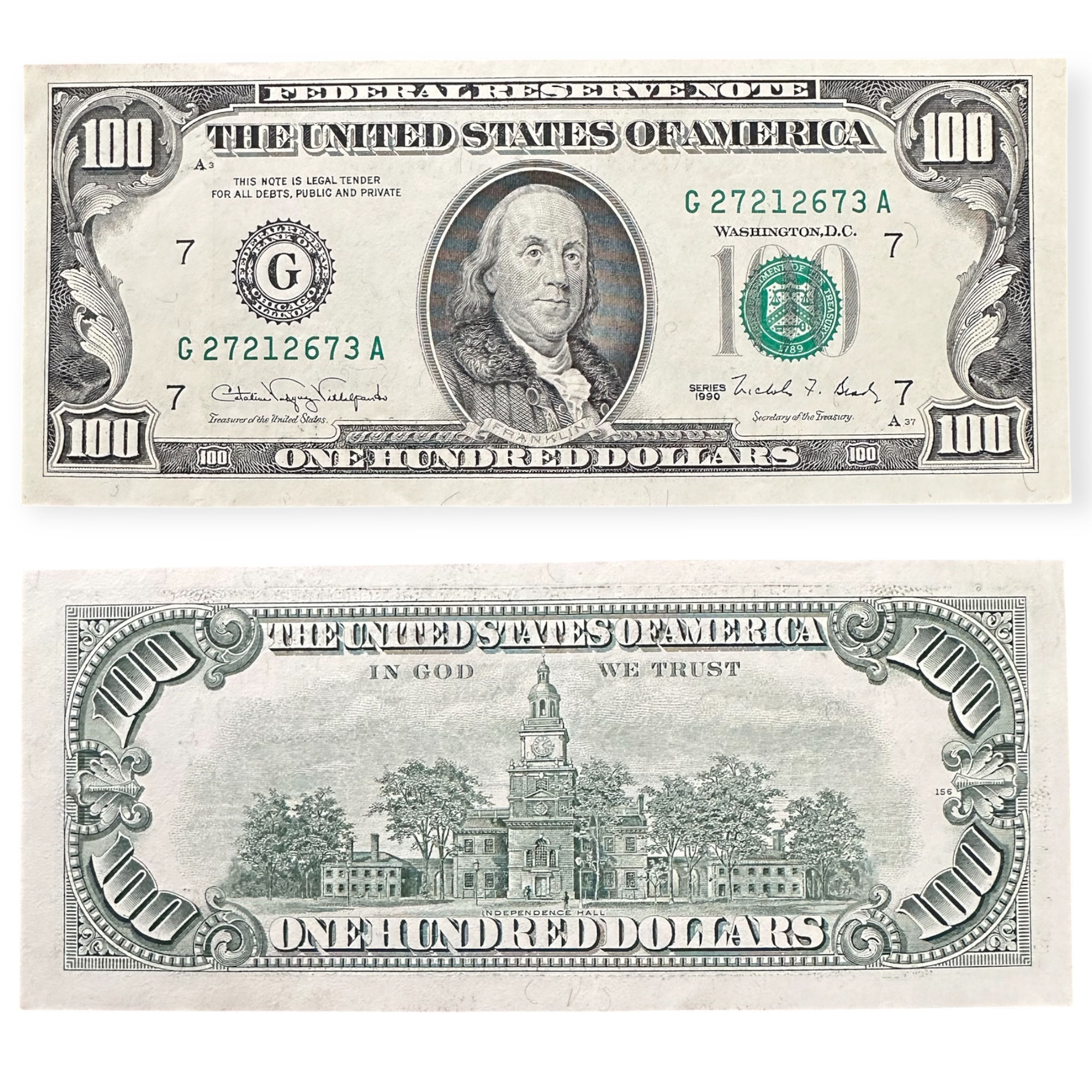 1990 #G27212673A $100 Uncirculated