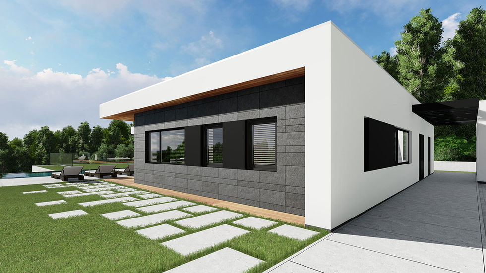 fachada esquina casa campestre moderna arquitectos Cali