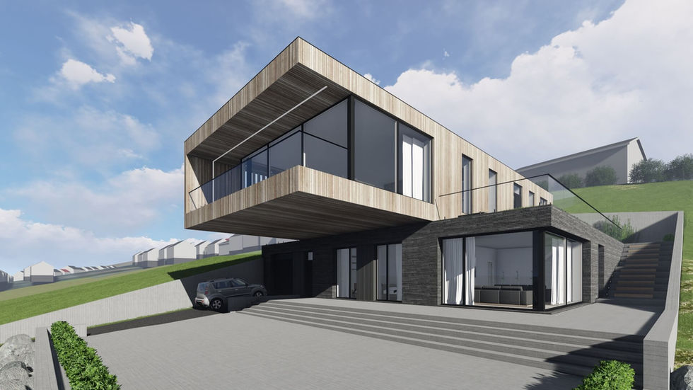 fachadas esquina de casas modernas campestres de dos pisos arquitectos constructores Cali