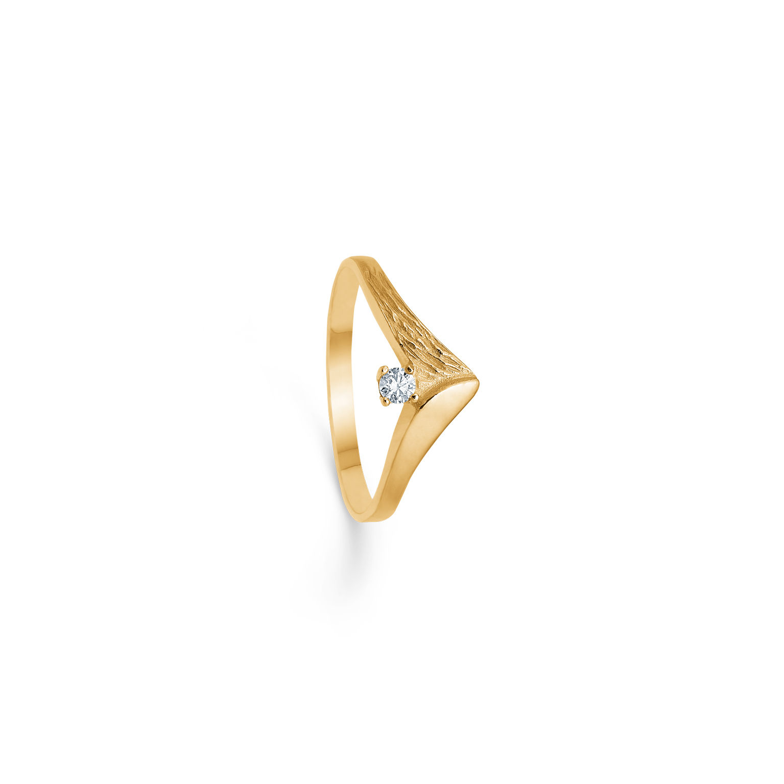 Fingerring i guld m/0,05 ct brillant