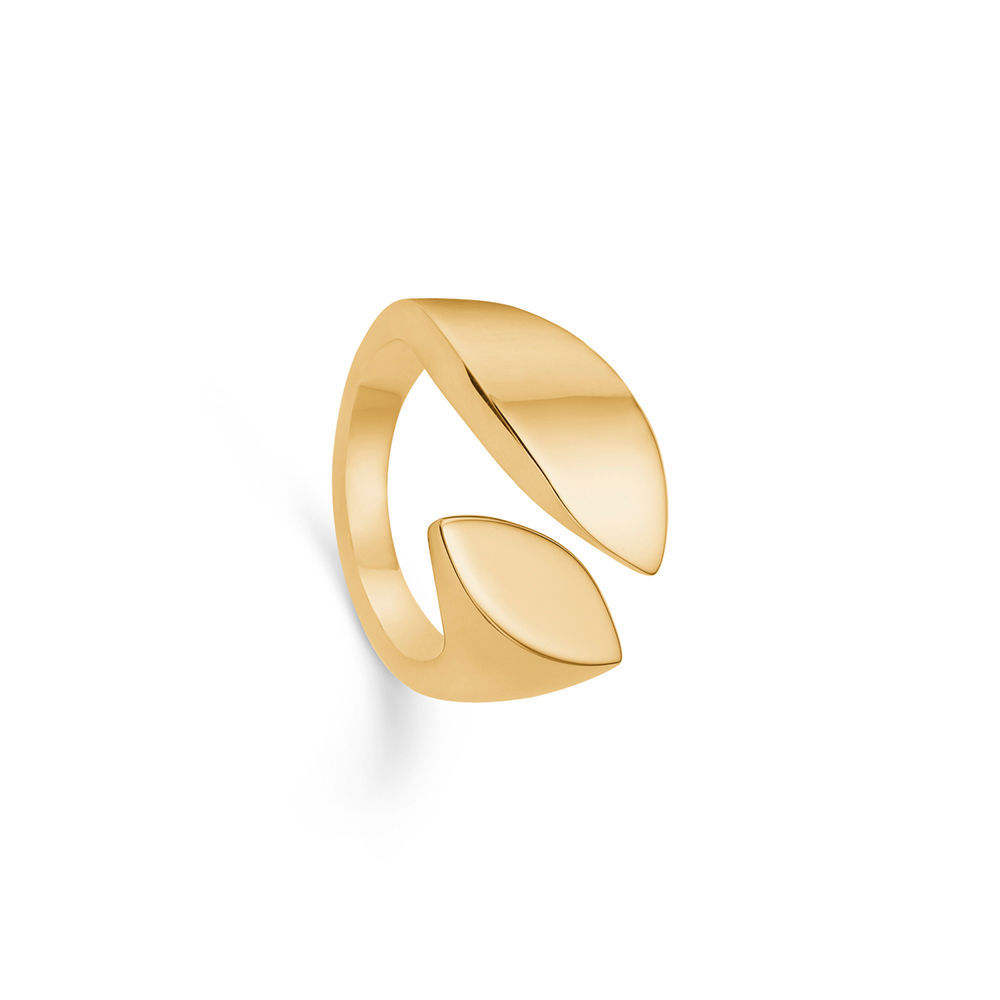 Stilren fingerring i guld