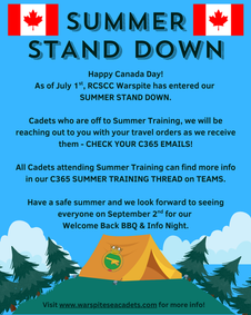 🇨🇦 SUMMER STAND DOWN – RCSCC WARSPITE 🇨🇦