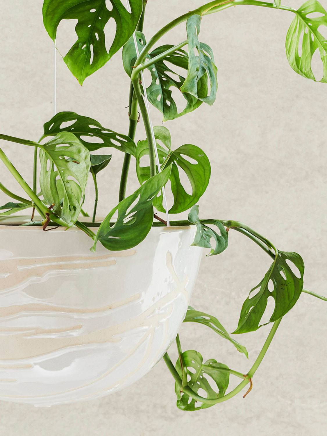 Riverstone Hanging Planter Mid White Splash