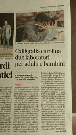 Articolo del quotidiano libertà del 22 Ottobre 2024