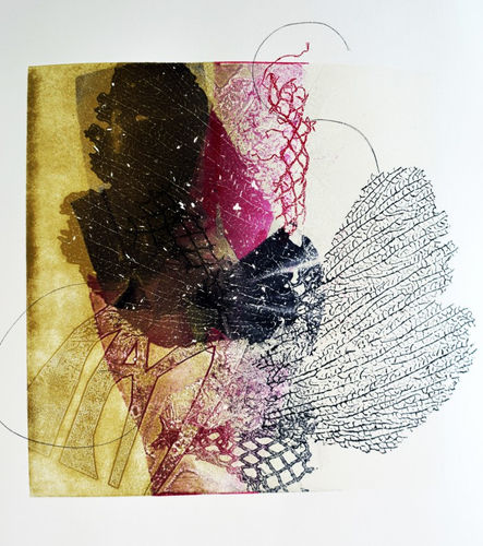 Arte abstracto con formas y colores variados, diseño artístico y creativo.