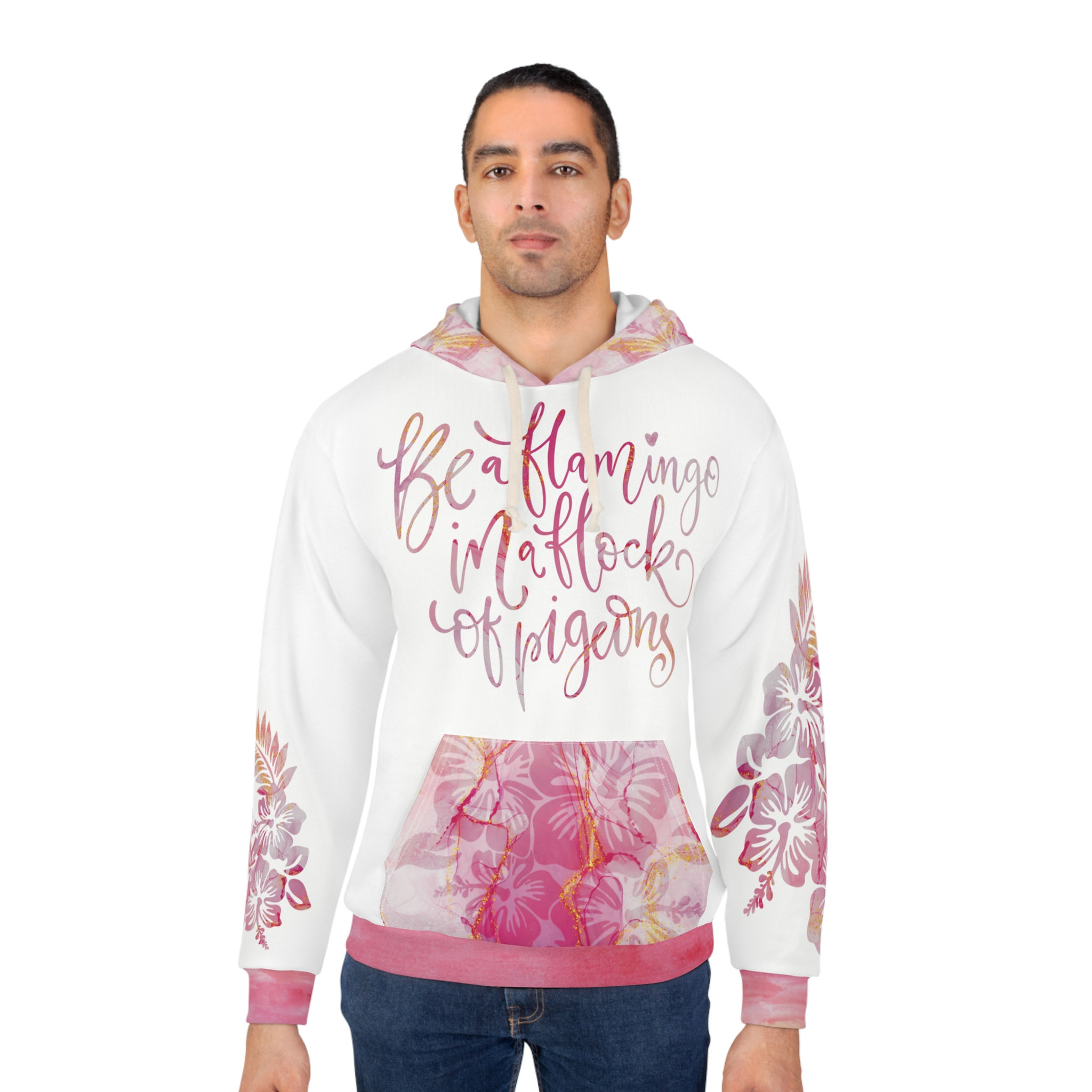 Pink Flamingo Marble Sunset Hoodie