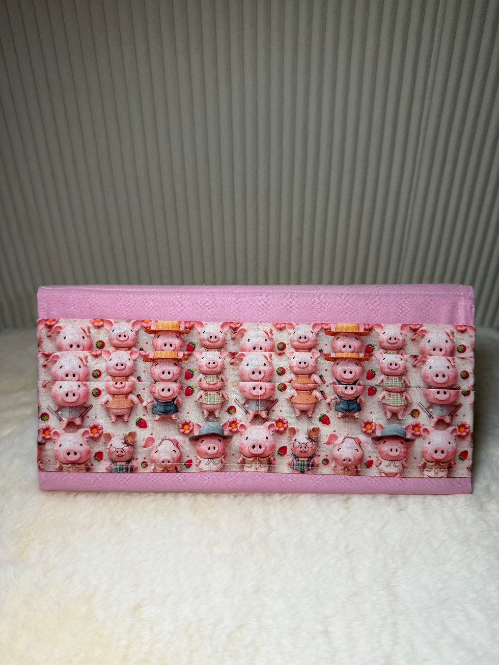 Miniature : Porte-cartes à jouer en tissu Cochons – Rose