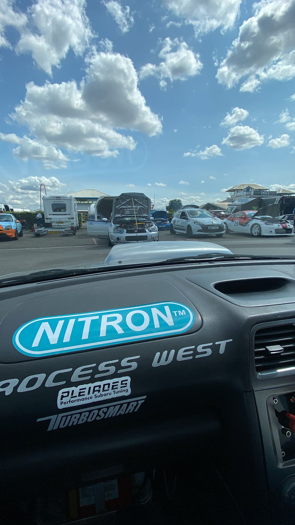 A view of the paddock during the day