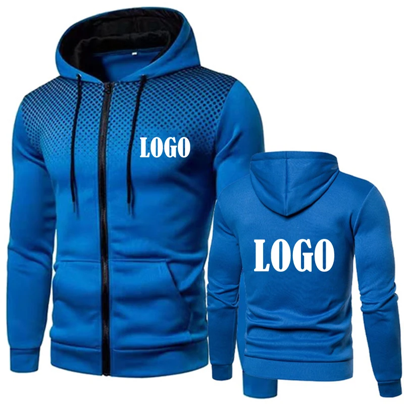 Thumbnail: New Customized Fashion Men's Hoodie Casual Zipper Jacket Cotton Wool Warm Hoodie