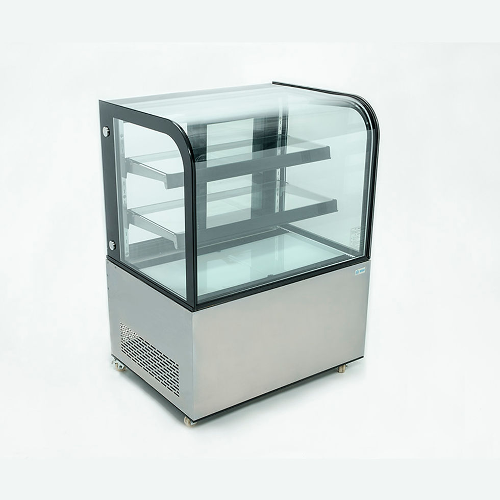 VITRINA REFRIGERADA CON PISO CRISTAL CURVO MIGSA