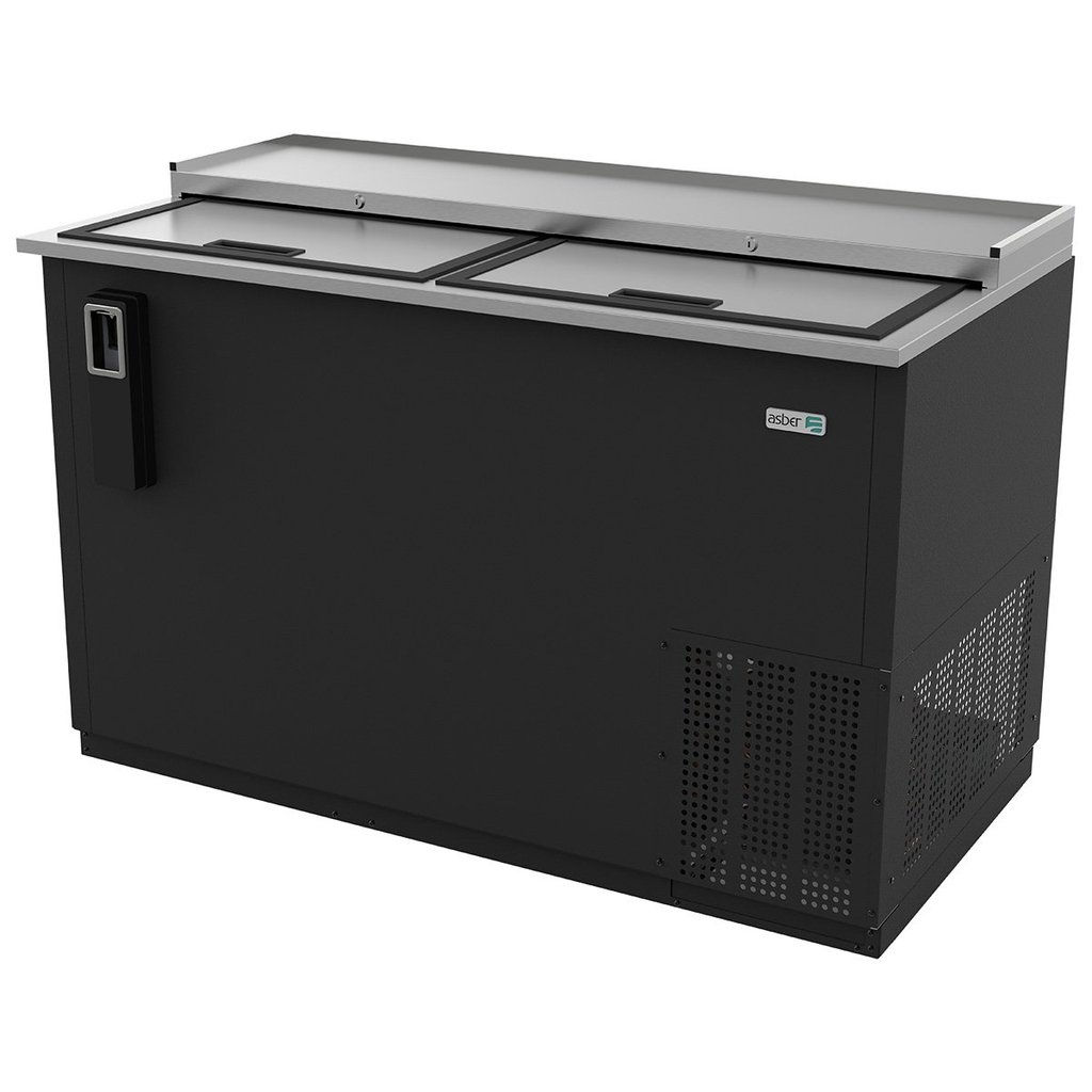 Asber ADBC-50 HC Botellero en Vinil Negro Acero Inoxidable 2 Puertas 14 Pies