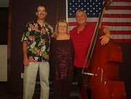 Richard and Cheryl with longtime Blue Maggie member Brent Stapleton who was on banjo and guitar.