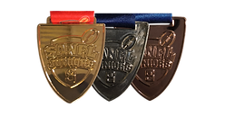 Gold silver and bronze medals for event placement awards