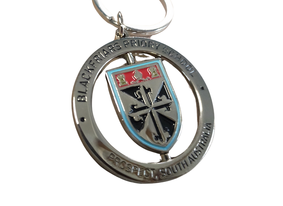 Custom key rings designed for independent schools by PW Australia, featuring personalised logos and
