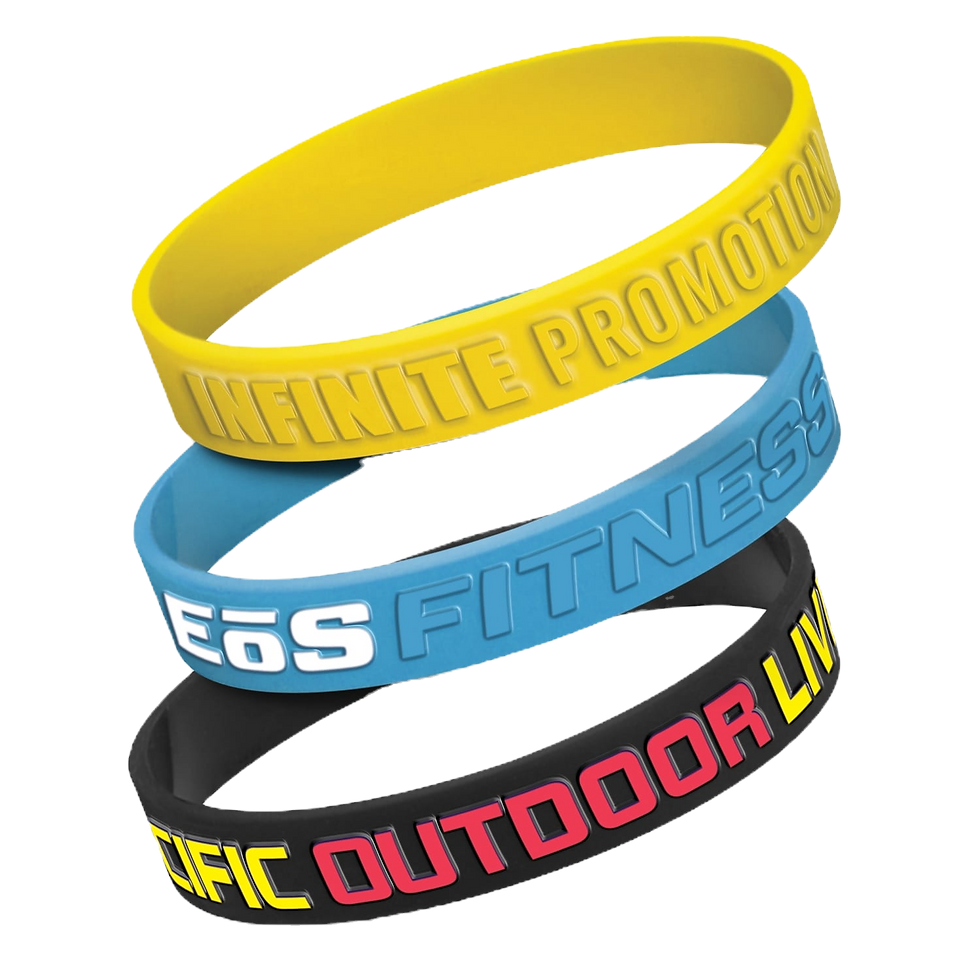 Thumbnail: Custom silicone wristbands in a range of 14 standard colours for fundraising and promotions