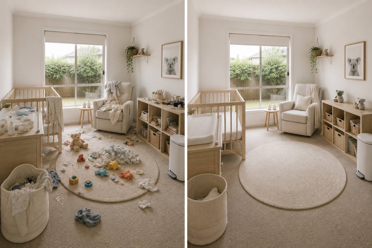 Thoughtful baby shower clean by Southern Clean Scene, showing a fresh, tidy and calm home ready to support new parents.