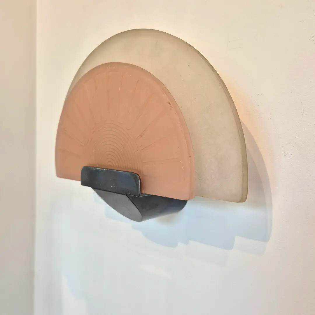 A vintage DIVA wall light by Ezio Didone for Arteluce w/ coral glass - side view