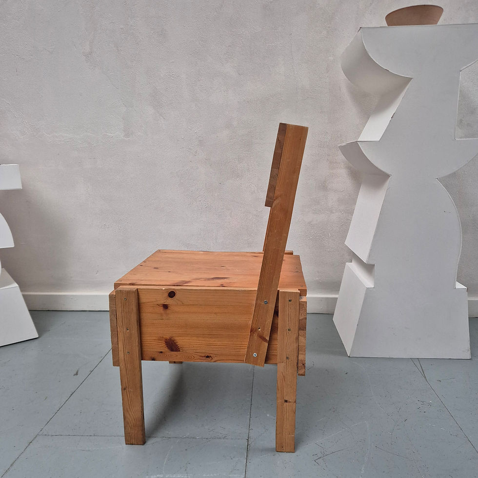 Thumbnail: Vintage Enzo Mari Autoprogettazione style wooden chair - side