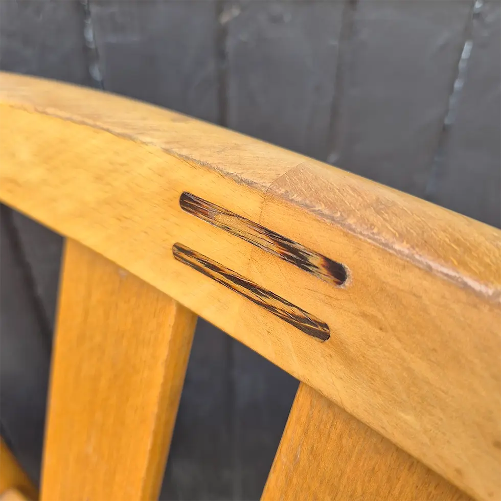 Thumbnail: Set of four Cleopatra Chairs by Hans Frydendal for Boltinge - back detail view