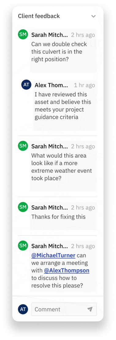 Chat with a client inside Jacobs Flood Platform