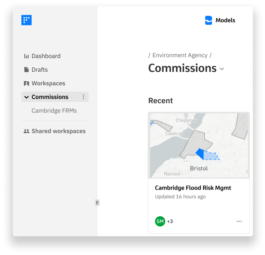 Jacobs Flood Platform Comissions view