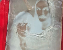 fixer on a freshly developed 5x7_ tintype