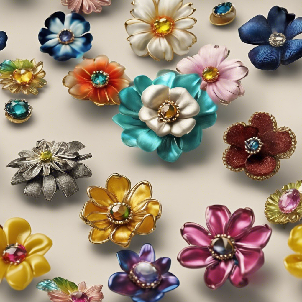 Vintage Flower Brooch Blue