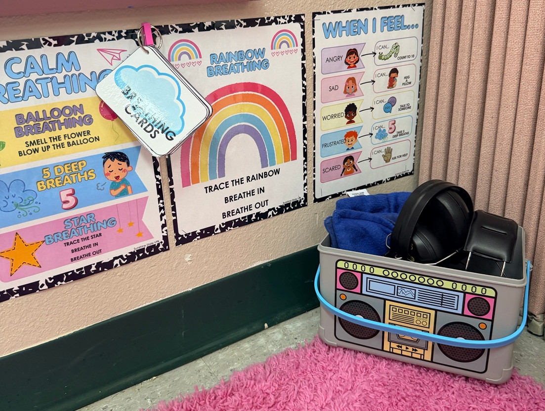 preschool calming posters and breathing strategies