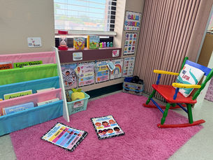 Calm Corner set up in a pre-k classroom