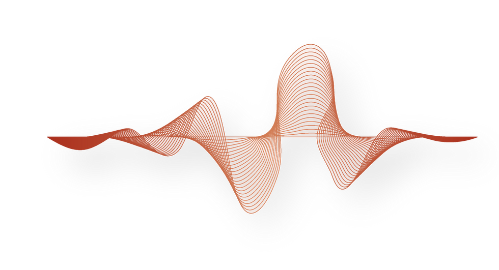 A calm and warm sound wave in colours of rust and gold