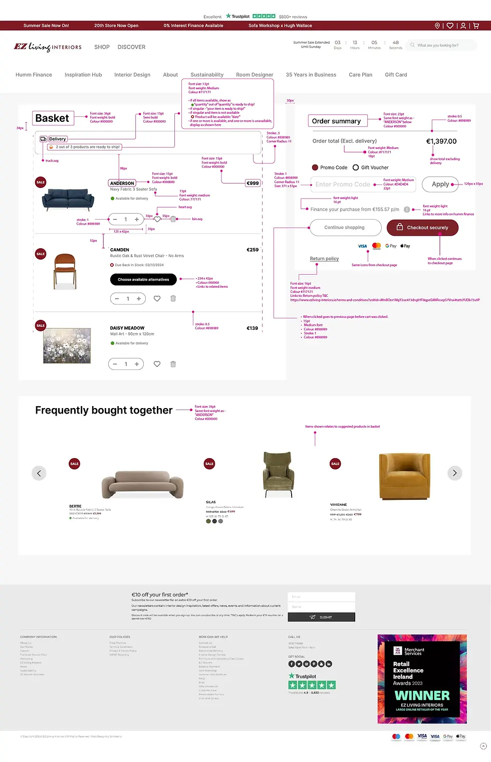 My developer hand over with annotations. Since working in Figma doing this has become much faster and quicker.
