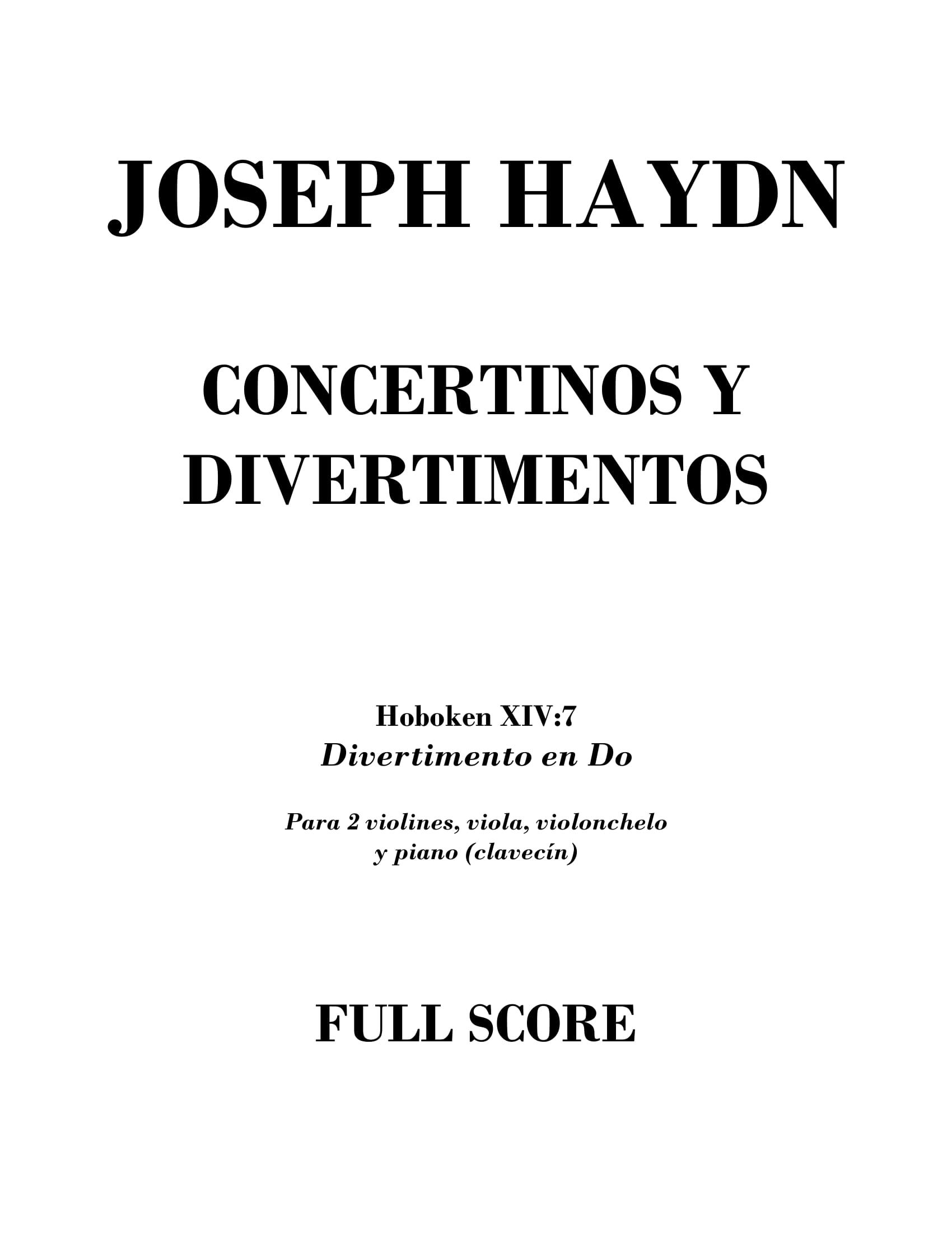 Divertimento Hob.XIV-7 FULL SCORE