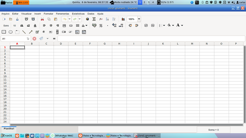 Gnumeric: Uma opção grátis ao Excel e para uso científico