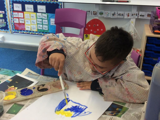 Tulip Class (Y5) have been painting self portraits as part of their 'All About Me' topic