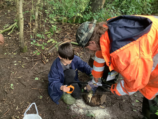Crocodiles Class really enjoyed making their own pendants from wood in Forest School.