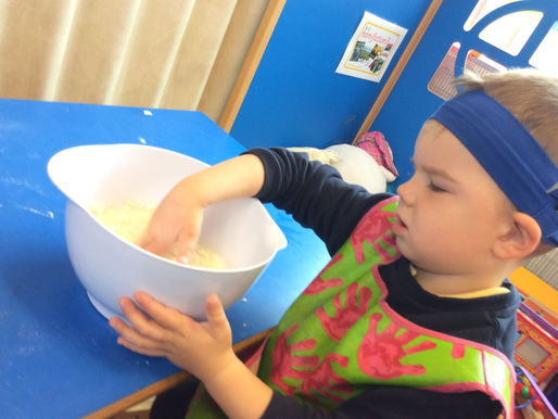 Nursery pupils enjoyed making salt dough houses...