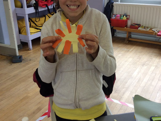 We made sunshine cards to encourage the sun to come back out!