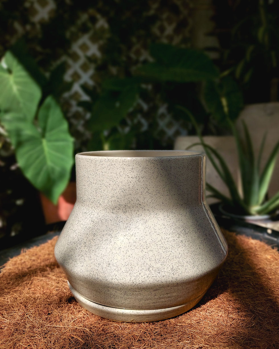 Maceta ceramica Brote Blanco Materia 21 Singular Matera Lima: 13x16cm minimalista