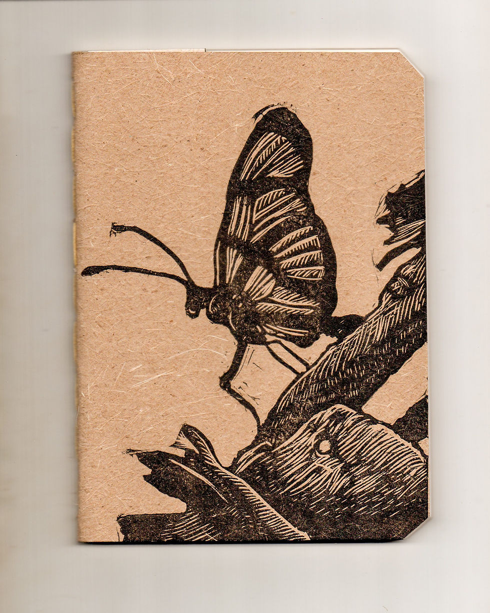 Miniatura: Cuaderno artesanal A5 grabado Bosques de Papel Lima: animales selva papel ecologico unico