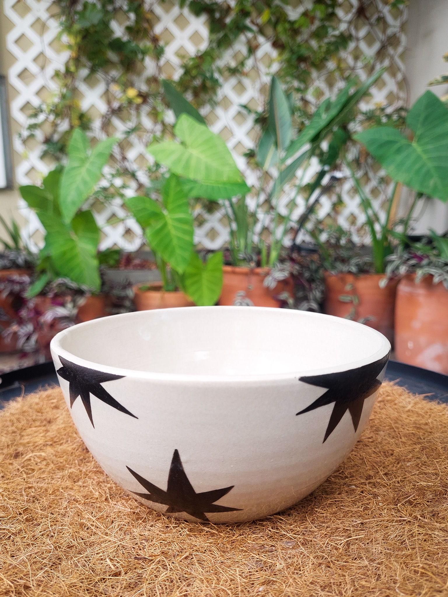 Bowl estrellas ceramica artesanal Agua Complemento Fuego Matera Lima: 7.3x16cm pintada