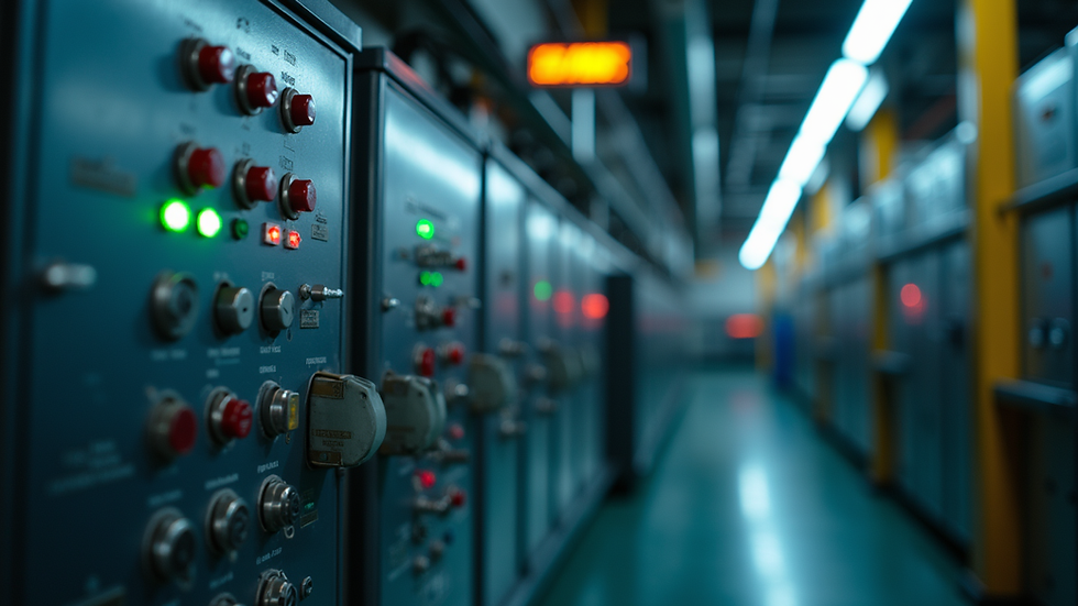 Close-up view of industrial equipment control panel
