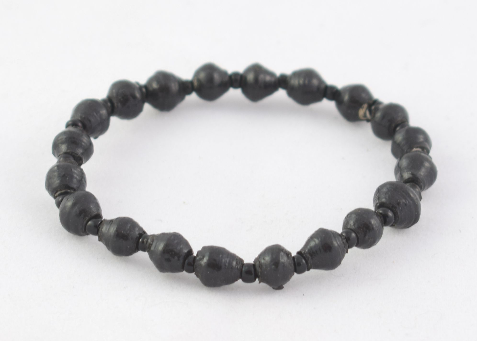 Paper Bead Bracelet - Black & Gold