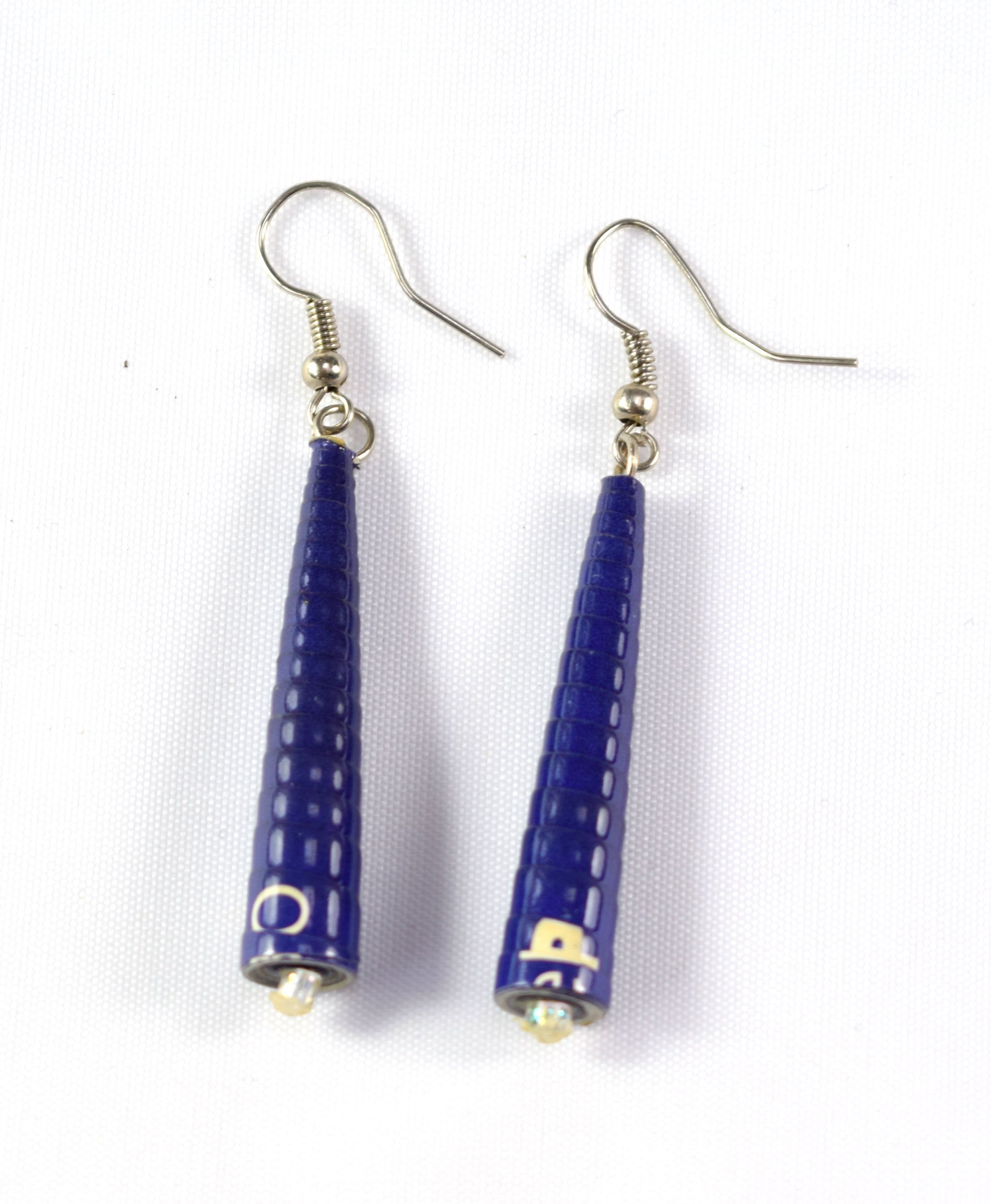 Long Drop Earrings - Blue
