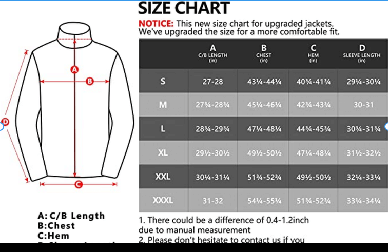 Size chart image