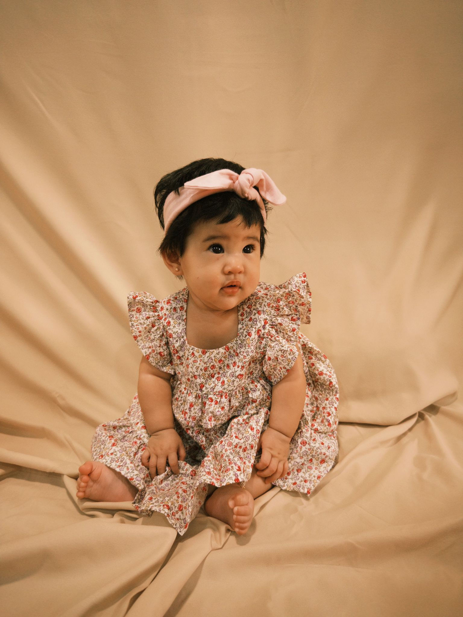 Printed Ruffles Cotton Dress